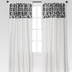 Naturals Scroll Embroidery Curtain Panel